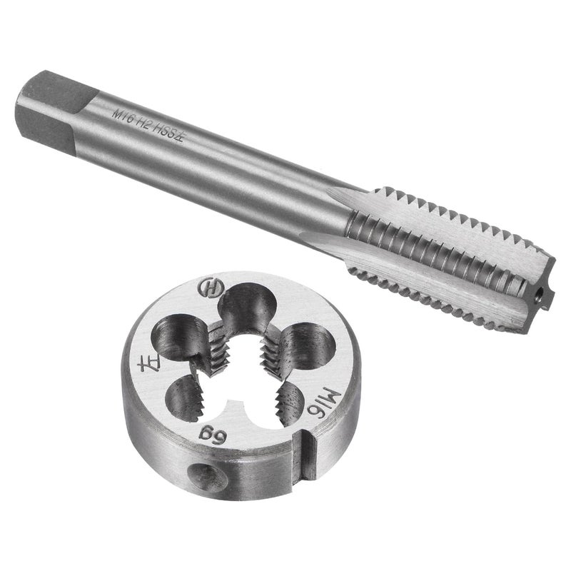TOP-VIGOR M14 x 2mm Metric Tap and Die Set, Right Hand Machine Thread Tap with Round Threading Die for Making or Repairing Threads on Iron, Copper, Steel and Other Metal Materials - Image 1